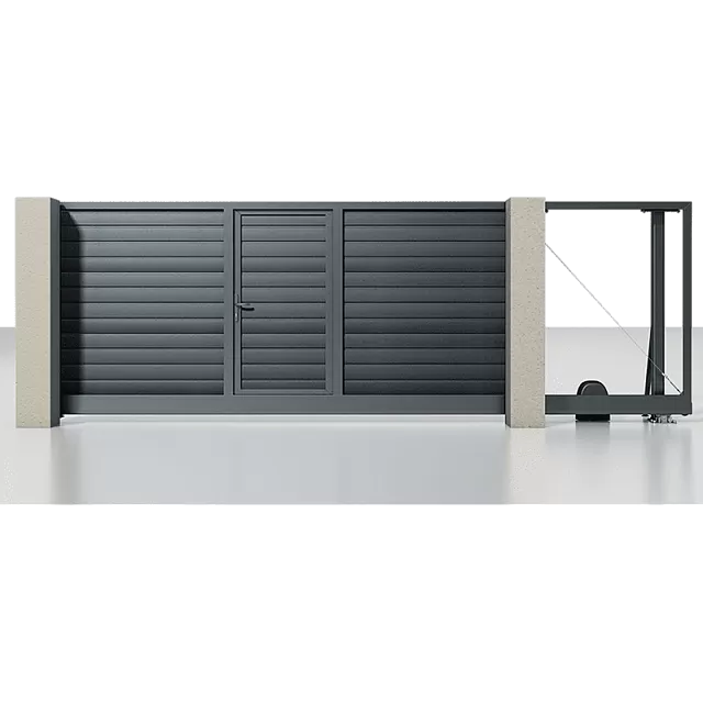 Откатные ворота ALUTECH Prestige 4 на 2 метра с калиткой